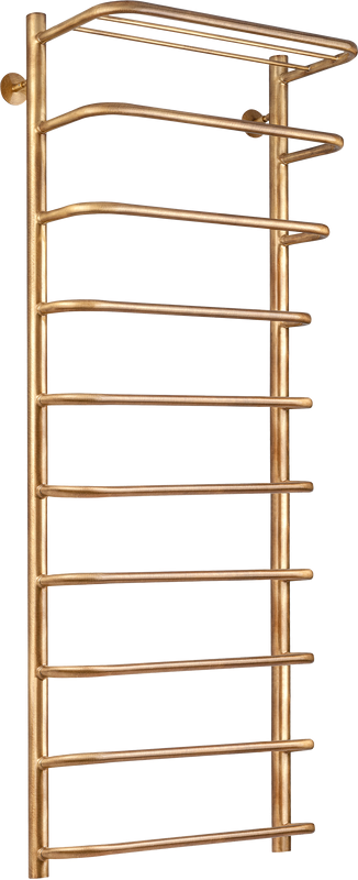 Полотенцесушитель водяной Secado Мерида 2 125x55 см, бронза, лесенка, латунь, с полкой