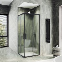 Душевой уголок Maybahglass MGY-1327-6 90х90 см, профиль матовый черный, стекло сатин