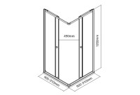 Душевой уголок Maybahglass MGY-1327-6 90х90 см, профиль матовый черный, стекло сатин