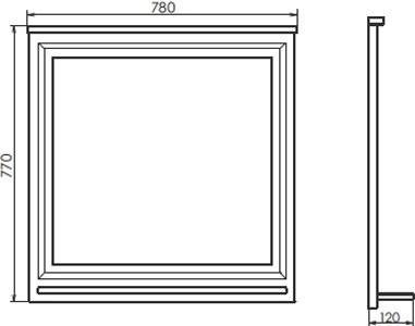 Зеркало Comforty Феррара 80, с полкой