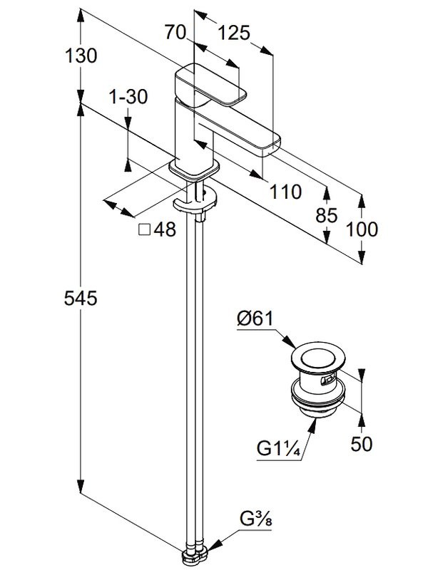 Смеситель для раковины Kludi Renon 42266N175 брашированная бронза PVD