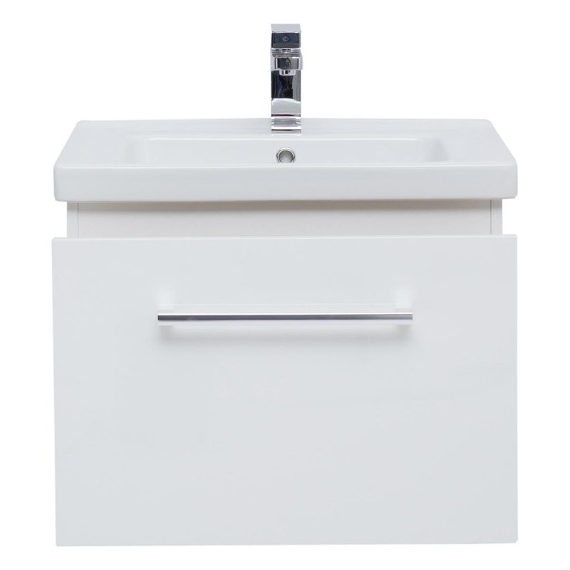 Тумба с раковиной Dreja Big Inn 65 подвесная, белый глянец