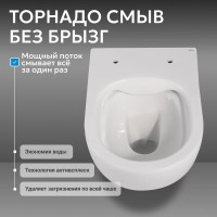 Унитаз подвесной Abber Bequem AC1104TN безободковый, с микролифтом, белый