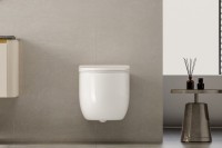 Унитаз подвесной Abber Bequem AC1104TN безободковый, с микролифтом, белый