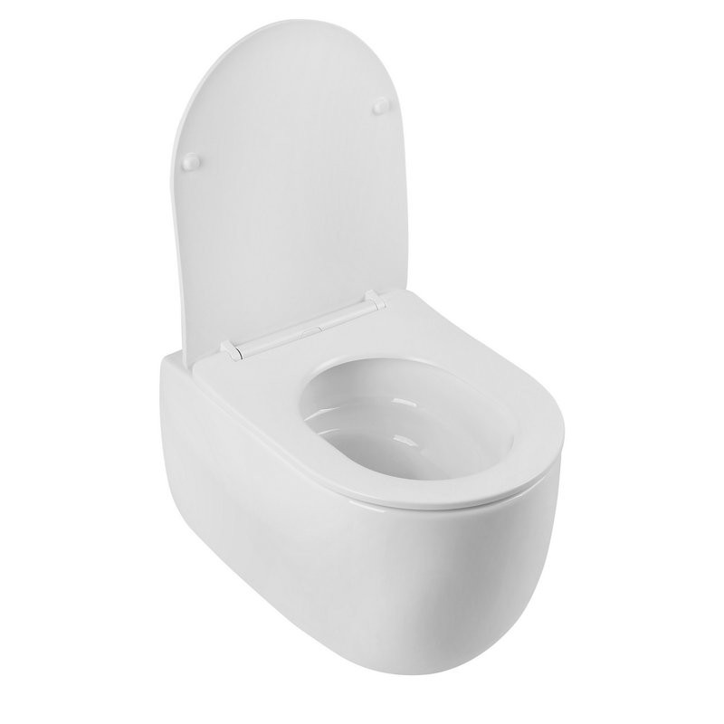 Унитаз подвесной Abber Bequem AC1104TN безободковый, с микролифтом, белый