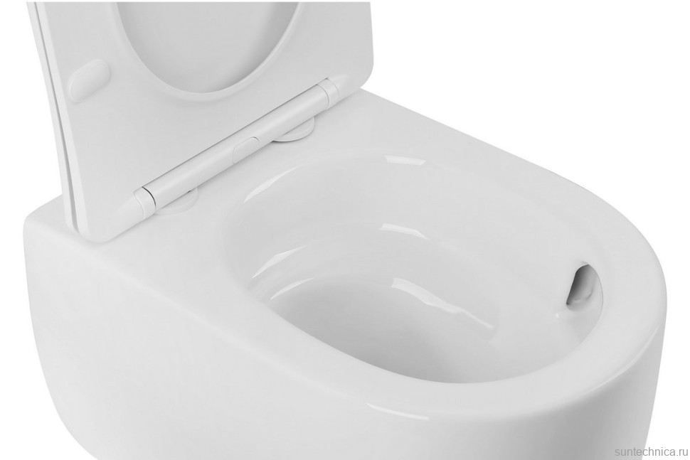 Унитаз подвесной Abber Bequem AC1104TN безободковый, с микролифтом, белый