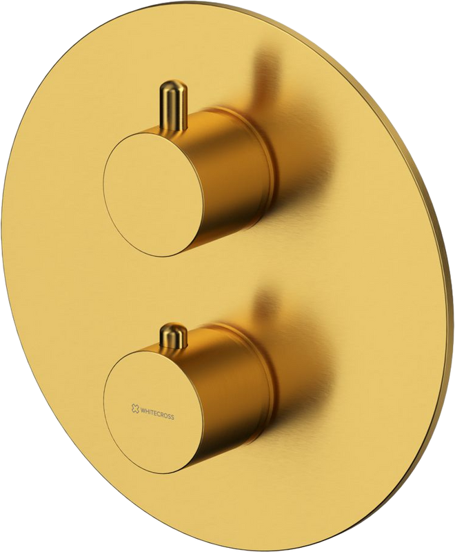 Термостатический смеситель встраиваемый WHITECROSS Y Y1236GLB С ВНУТРЕННЕЙ ЧАСТЬЮ, для ванны с душем, брашированное золото