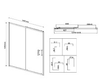 Душевая дверь в нишу Vincea City VDS-5CT140MT 140 см, профиль хром, стекло текстурное