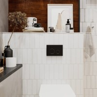 Система инсталляции для унитазов Lavinia Boho RelFix 77020036 4 в 1 с кнопкой смыва, матовый черный, золотой глянец