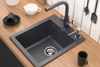 Смеситель для кухни Paulmark Essen Es213011-418 черный металлик