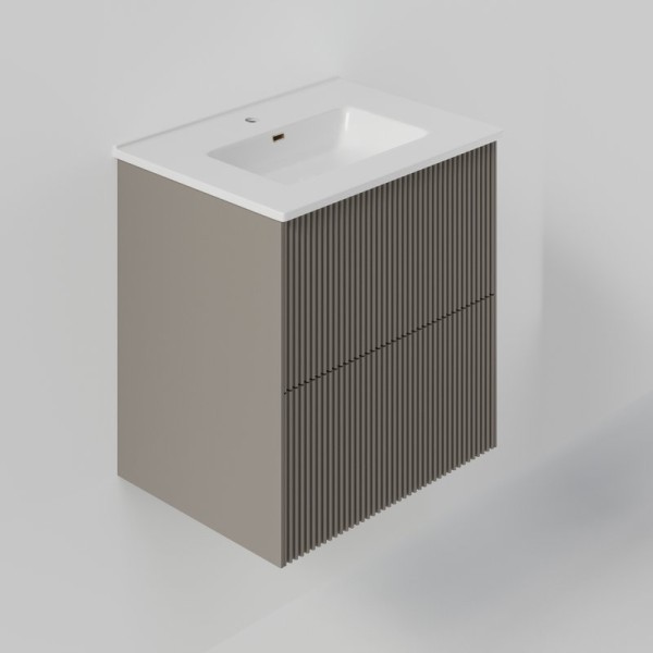 Тумба под раковину La Fenice TERRA Twin Cappuccino бежевая матовая 60 см