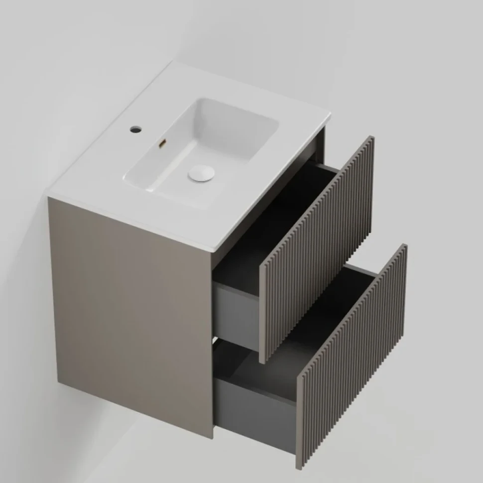 Тумба под раковину La Fenice TERRA Twin Cappuccino бежевая матовая 60 см