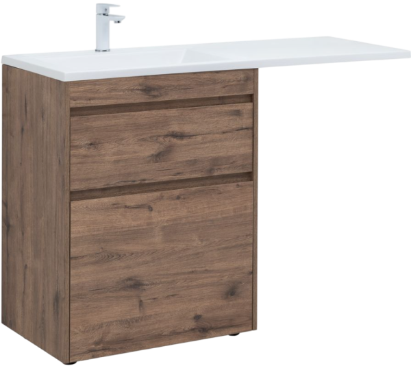 Тумба с раковиной Aquanet Токио 68 L напольная, дуб веллингтон, под стиральную машину