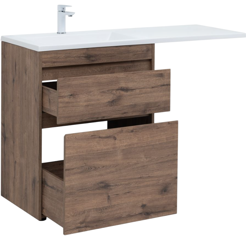 Тумба с раковиной Aquanet Токио 68 L напольная, дуб веллингтон, под стиральную машину