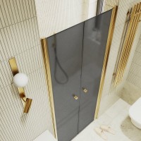 Душевая дверь в нишу Maybahglass MGD-444-3 99 см, профиль матовое золото, стекло графит матовый