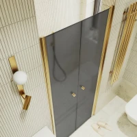 Душевая дверь в нишу Maybahglass MGD-444-3 99 см, профиль матовое золото, стекло графит матовый