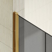 Душевая дверь в нишу Maybahglass MGD-444-3 99 см, профиль матовое золото, стекло графит матовый