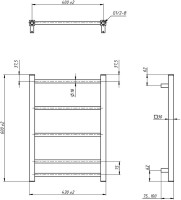 Полотенцесушитель водяной Grota Simple 60x43, RAL9005 черный матовый