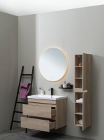 Тумба с раковиной Aquanet Нота new 60 подвесная, дуб светлый