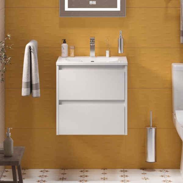 Тумба с раковиной BelBagno Kraft 39 50 bianco opaco, раковина BB-8099-3-50