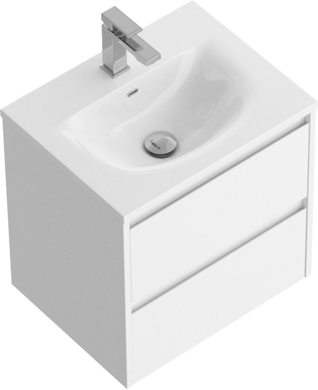 Тумба с раковиной BelBagno Kraft 39 50 bianco opaco, раковина BB-8099-3-50