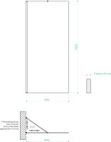 Душевая перегородка Maybahglass MGD-1352-5ш 99 см, профиль хром матовый, стекло прозрачное