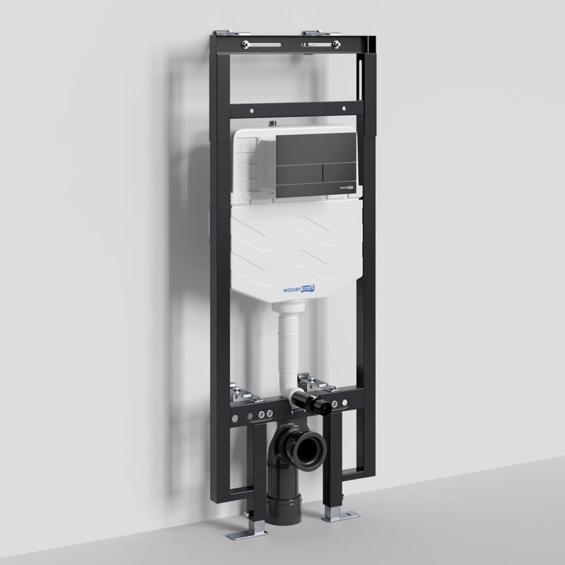 Система инсталляции для унитазов Wasserkraft Dinkel 58TLT.010.ME.MB04 с кнопкой смыва матовой черной