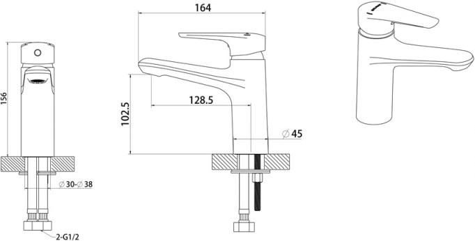 Смеситель для раковины Bravat Arden F1351385CP-RUS