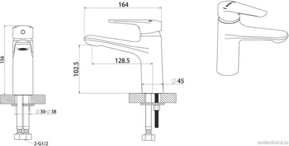 Смеситель для раковины Bravat Arden F1351385CP-RUS
