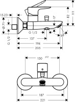 Смеситель для ванны с душем Hansgrohe Talis E 71740670