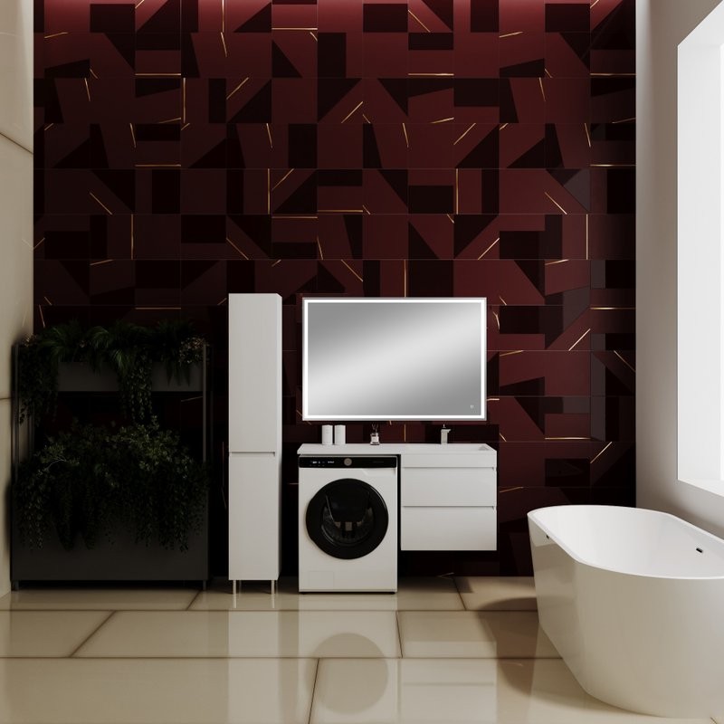 Мебель для ванной комнаты Style Line Даллас 120 R Люкс Plus подвесная, белая, зеркало DIWO Дмитров