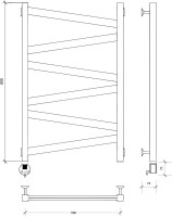 Полотенцесушитель электрический Secado Мирано плюс 85x55 см, подключение слева, матовый черный, лесенка
