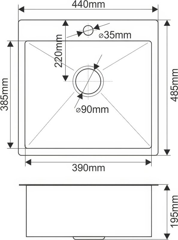 Мойка кухонная Melana ProfLine R44485H сатин