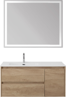 Мебель для ванной комнаты BelBagno Kraft 100 L, 2 ящика, дверца, rovere nebrasca nature