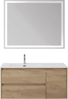 Мебель для ванной комнаты BelBagno Kraft 100 L, 2 ящика, дверца, rovere nebrasca nature