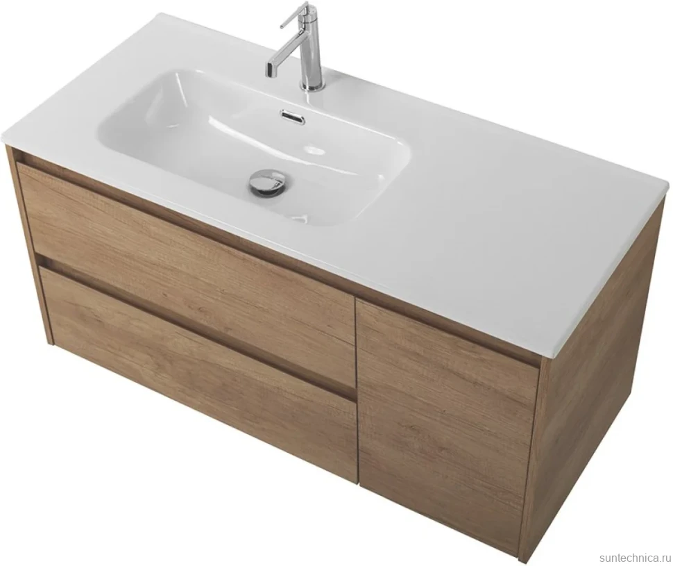 Мебель для ванной комнаты BelBagno Kraft 100 L, 2 ящика, дверца, rovere nebrasca nature