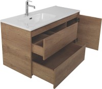 Мебель для ванной комнаты BelBagno Kraft 100 L, 2 ящика, дверца, rovere nebrasca nature