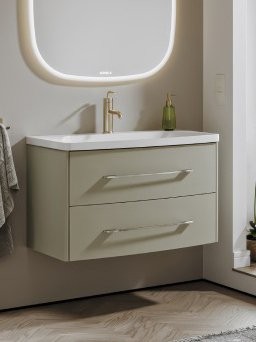 Тумба под раковину без столешницы Aqwella 5 stars Neringa 80 подвесная, шалфей зеленый