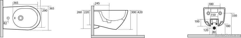 Биде подвесное Kerasan Aquatech 372401*1