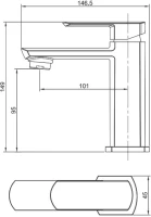 Смеситель для раковины Aquanet Cinetic AF120-10С Смеситель для раковины Aquanet Cinetic AF120-10С
