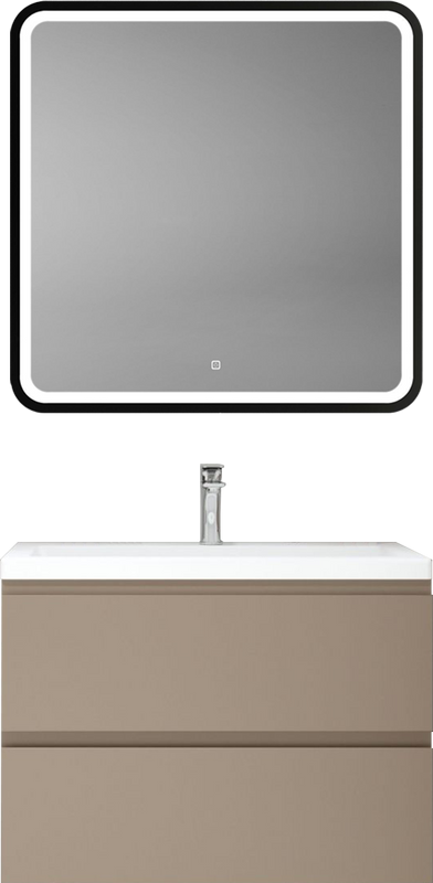 Тумба с раковиной Art&Max Bianchi 75 подвесная, капучино матовый, белая раковина