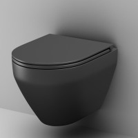 Унитаз подвесной AM.PM Spirit V2.0 FlashClean с микролифтом, черный матовый
