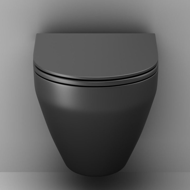 Унитаз подвесной AM.PM Spirit V2.0 FlashClean с микролифтом, черный матовый