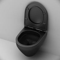 Унитаз подвесной AM.PM Spirit V2.0 FlashClean с микролифтом, черный матовый