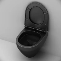 Унитаз подвесной AM.PM Spirit V2.0 FlashClean с микролифтом, черный матовый