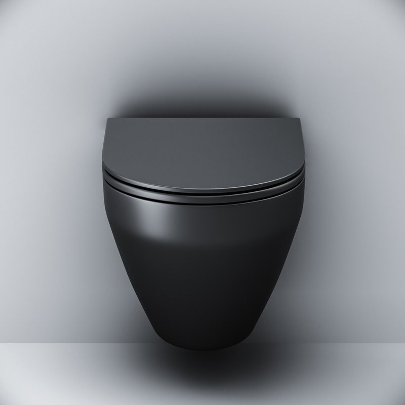 Унитаз подвесной AM.PM Spirit V2.0 FlashClean с микролифтом, черный матовый