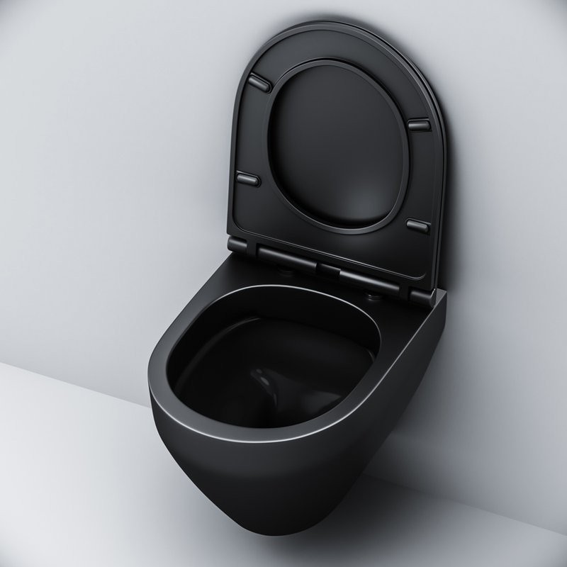Унитаз подвесной AM.PM Spirit V2.0 FlashClean с микролифтом, черный матовый