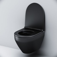 Унитаз подвесной AM.PM Spirit V2.0 FlashClean с микролифтом, черный матовый