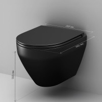 Унитаз подвесной AM.PM Spirit V2.0 FlashClean с микролифтом, черный матовый