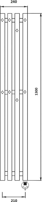 Полотенцесушитель электрический Secado Сандриго 4К 1300/210 135x25 см, подключение справа, хром, I-образный